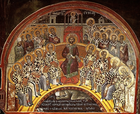 Intaiul Sinod Ecumenic de la Niceea 1.1 fresca Man Stavronichita, Athos