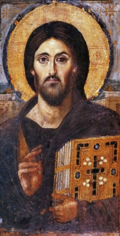 Icoana Iisus Hristos Pantocrator Man Sf Ecaterina din Sinai  1.1